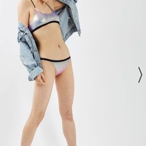 Topshop Ombré Metallic Bikini Top
